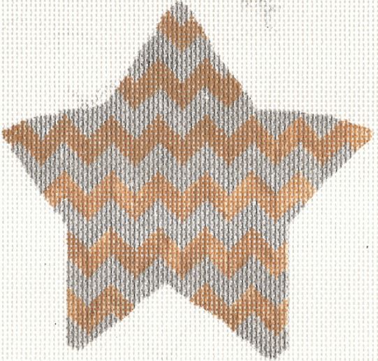 click here to view larger image of Star - Burlap Chevron (hand painted canvases)