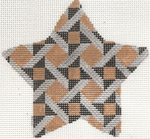 click here to view larger image of Star - Burlap Quilt (hand painted canvases)