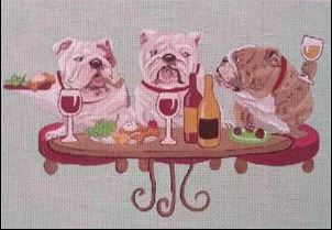 click here to view larger image of Bulldogs Wining (hand painted canvases)