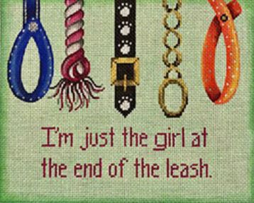 click here to view larger image of I'm Just the Girl at the end of the Leash (hand painted canvases)