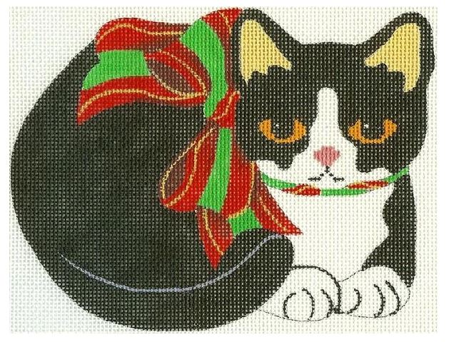 click here to view larger image of Christmas Kitty (hand painted canvases)