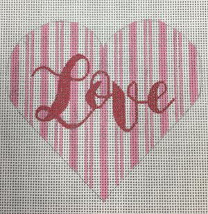 click here to view larger image of Love Heart w/Stripes (hand painted canvases)