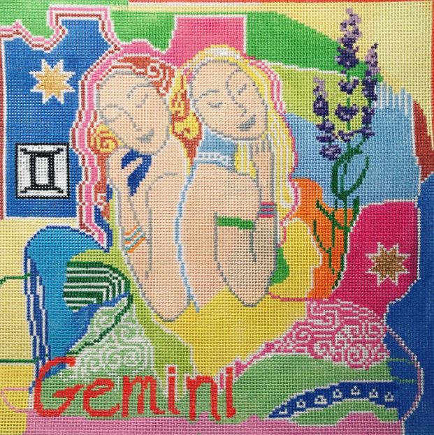 click here to view larger image of Zodiac - Gemini (hand painted canvases)