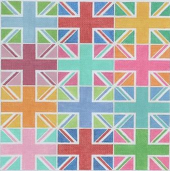 click here to view larger image of Union Jack Multi Color Blocks  (hand painted canvases 2)