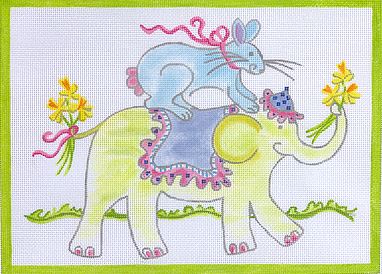 click here to view larger image of Bunny Riding on Elephant (hand painted canvases 2)