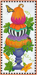 click here to view larger image of Funky Punkins Topiary Tall Rectangle  (hand painted canvases 2)