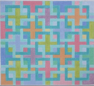 click here to view larger image of Interlocking Squares - Pucci Colors  (hand painted canvases 2)