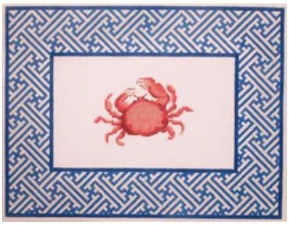 click here to view larger image of Crab w/Chinoiserie Border  (hand painted canvases 2)