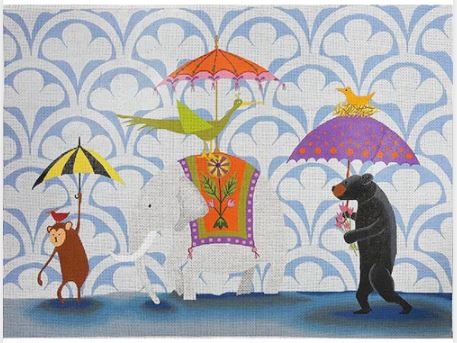 click here to view larger image of Walking in the Rain (hand painted canvases)