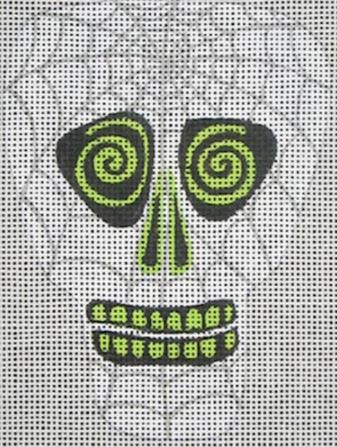 click here to view larger image of Sugar Skull 4 Gray Ornament (hand painted canvases)