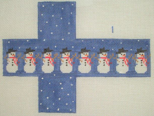 click here to view larger image of Package Ornament - Snowmen (hand painted canvases)