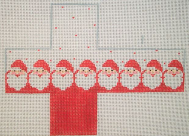 click here to view larger image of Package Ornament - Santas (hand painted canvases)