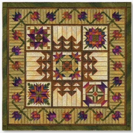 click here to view larger image of Autumn Quilt Revisited (counted canvas work)