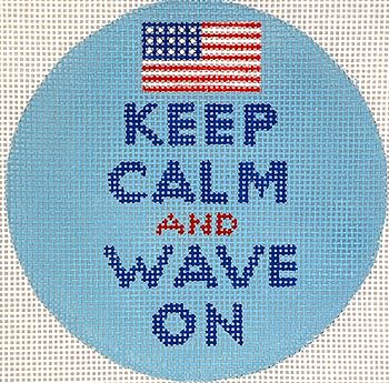 click here to view larger image of Keep Calm and Wave On (hand painted canvases 2)