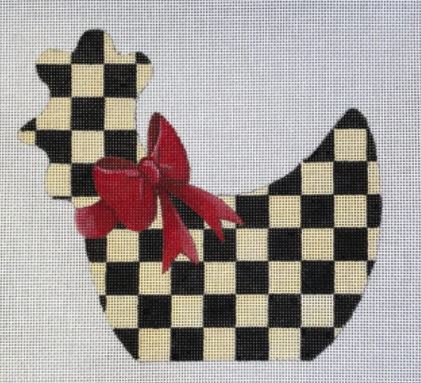 click here to view larger image of Checked Chicken (hand painted canvases)