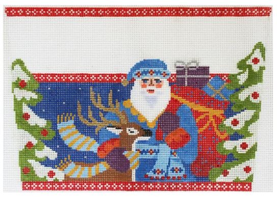 click here to view larger image of Cuff - Jacobean Santa with Deer (hand painted canvases)
