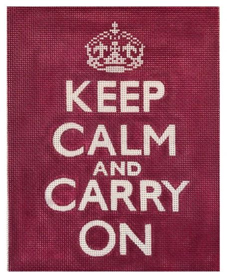 click here to view larger image of Keep Calm and Carry On (red background only) (hand painted canvases)