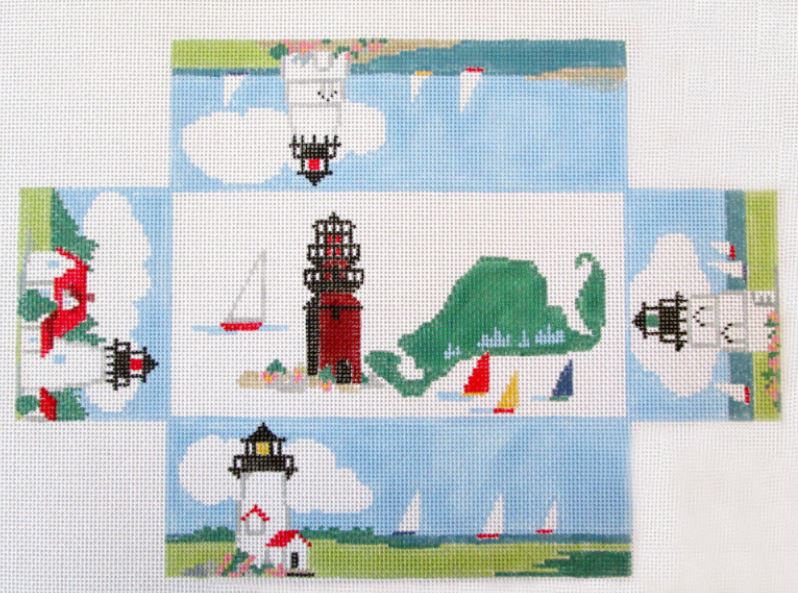 click here to view larger image of Brick Cover - Marthas Vineyard Lighthouses  (hand painted canvases)