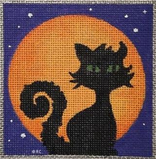 click here to view larger image of Black Cat Silhouette (hand painted canvases)