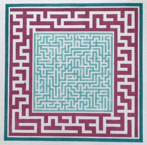 click here to view larger image of Green Center Maze (hand painted canvases)