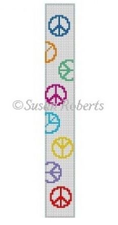 click here to view larger image of Peace Symbol Key Fob (hand painted canvases)