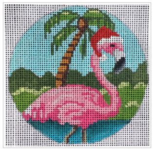 click here to view larger image of Pink Flamingo Ornament (hand painted canvases)