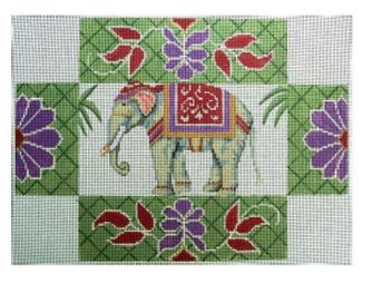 click here to view larger image of Elephant Tapestry Brick Cover (hand painted canvases)
