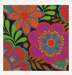 click here to view larger image of Small Harlequin Floral (hand painted canvases)
