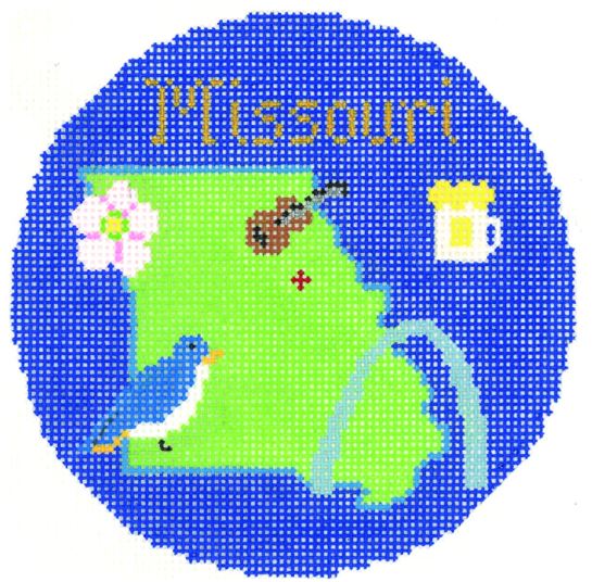 click here to view larger image of Missouri  Ornament (hand painted canvases)