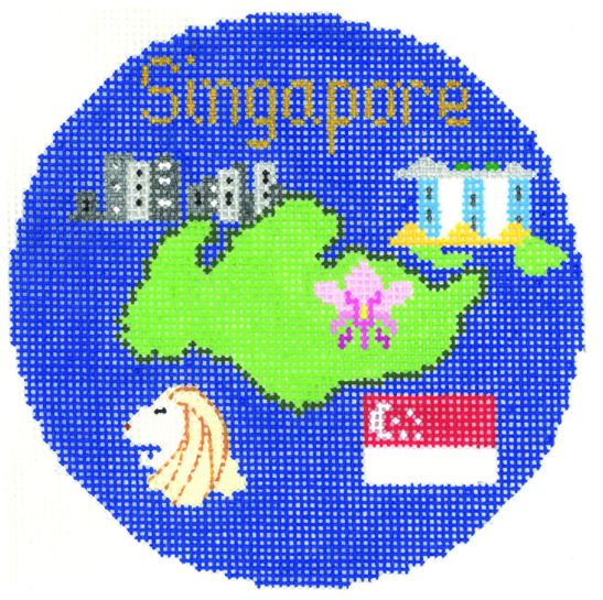 click here to view larger image of Singapore Ornament (hand painted canvases)