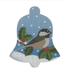 click here to view larger image of Chickadee Snow Bell   (printed canvas)