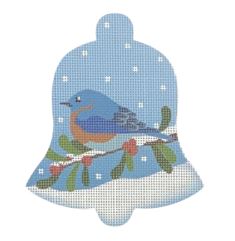 click here to view larger image of Blue Bird Snow Bell   (printed canvas)