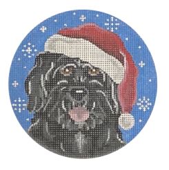 click here to view larger image of Portuguese Water Dog Santa  (hand painted canvases)