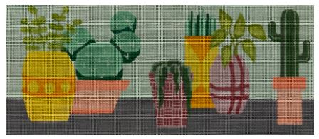click here to view larger image of Potted Cacti (hand painted canvases)