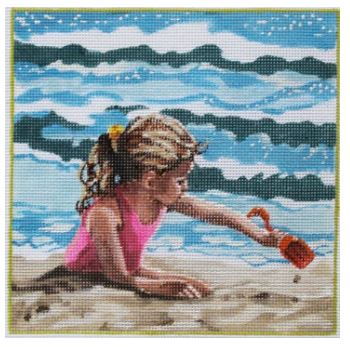 click here to view larger image of Little Girl at the Beach (hand painted canvases)