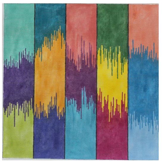 click here to view larger image of Ikat - Colorful Stripes (hand painted canvases)