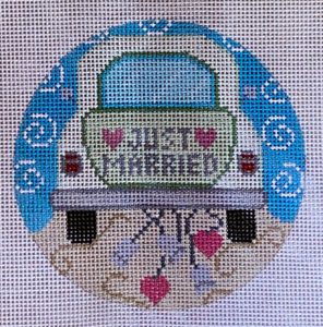 click here to view larger image of Just Married Round (hand painted canvases)