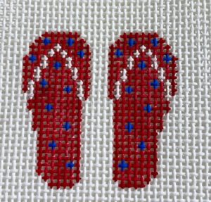 click here to view larger image of Mini - Red Flip Flops (hand painted canvases)