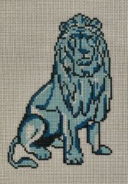 click here to view larger image of Ludwig Lion - Blue (hand painted canvases)