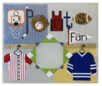 click here to view larger image of Sports Scrapbook (hand painted canvases)