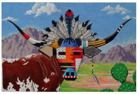 click here to view larger image of Spirit Animal- Longhorn Steer (hand painted canvases)