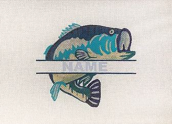click here to view larger image of Fishing Name Plate (hand painted canvases)