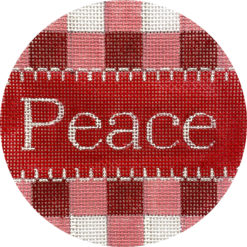 click here to view larger image of Peace Gingham in Red (hand painted canvases)