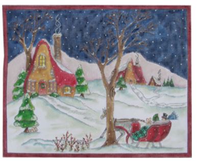 click here to view larger image of Home for Christmas (hand painted canvases)