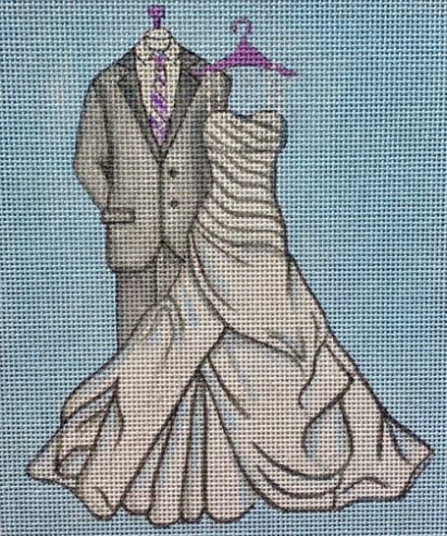 click here to view larger image of Bride and Grooms Outfits (hand painted canvases)