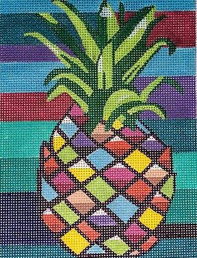 click here to view larger image of Colorful Pineapple (hand painted canvases)