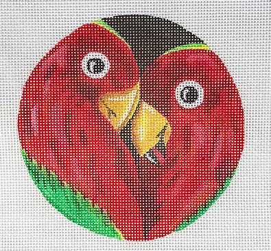click here to view larger image of Round Love Birds (hand painted canvases)