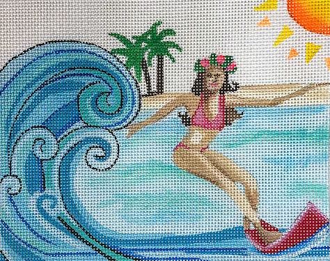 click here to view larger image of Surf Girl (hand painted canvases)