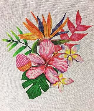 click here to view larger image of Hawaiian Bloom (hand painted canvases)