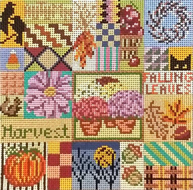 click here to view larger image of Autumn Quilt (hand painted canvases)